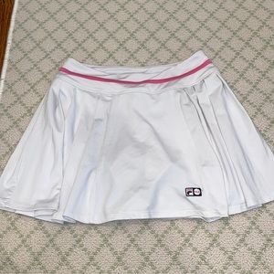 White Fila Pleated Tennis Skirt